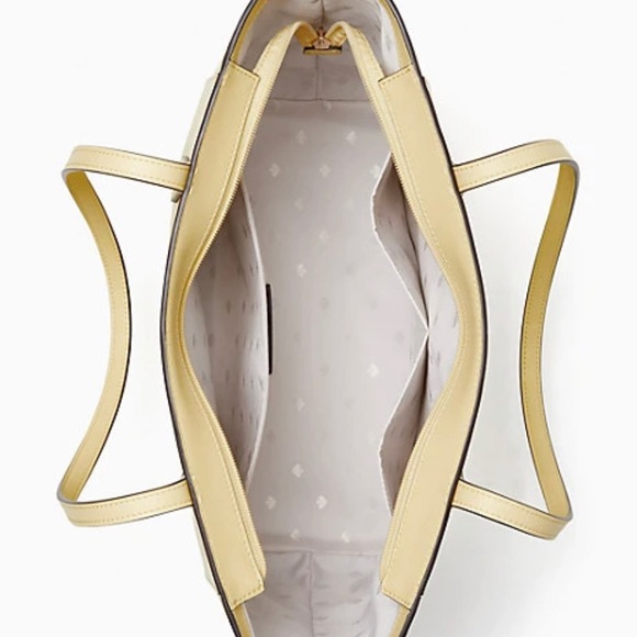 Authentic KATE SPADE Saffiano leather zip top Tote/Flower charm - Picture 4 of 14